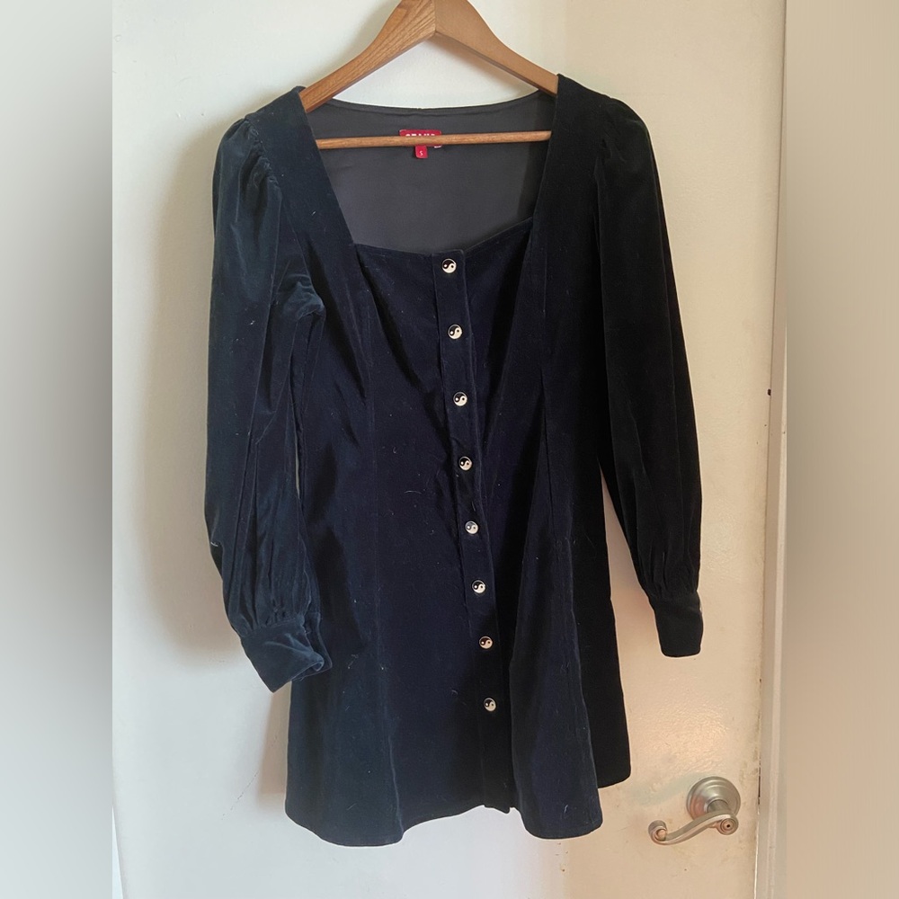 STAUD Velvet Black Dress SZ S